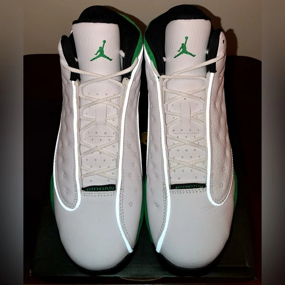 AIR JORDAN 13 RETRO “LUCKY GREEN” BRAND NEW GRADE SCHOOL SIZE 7Y - Picture 2 of 5